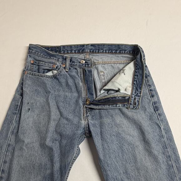 Levi's 505 Jeans Mens 34x30 Regular Fit Straight Leg Blue Wash Denim - Picture 3 of 16